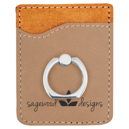 Leatherette Phone Wallet with Ring