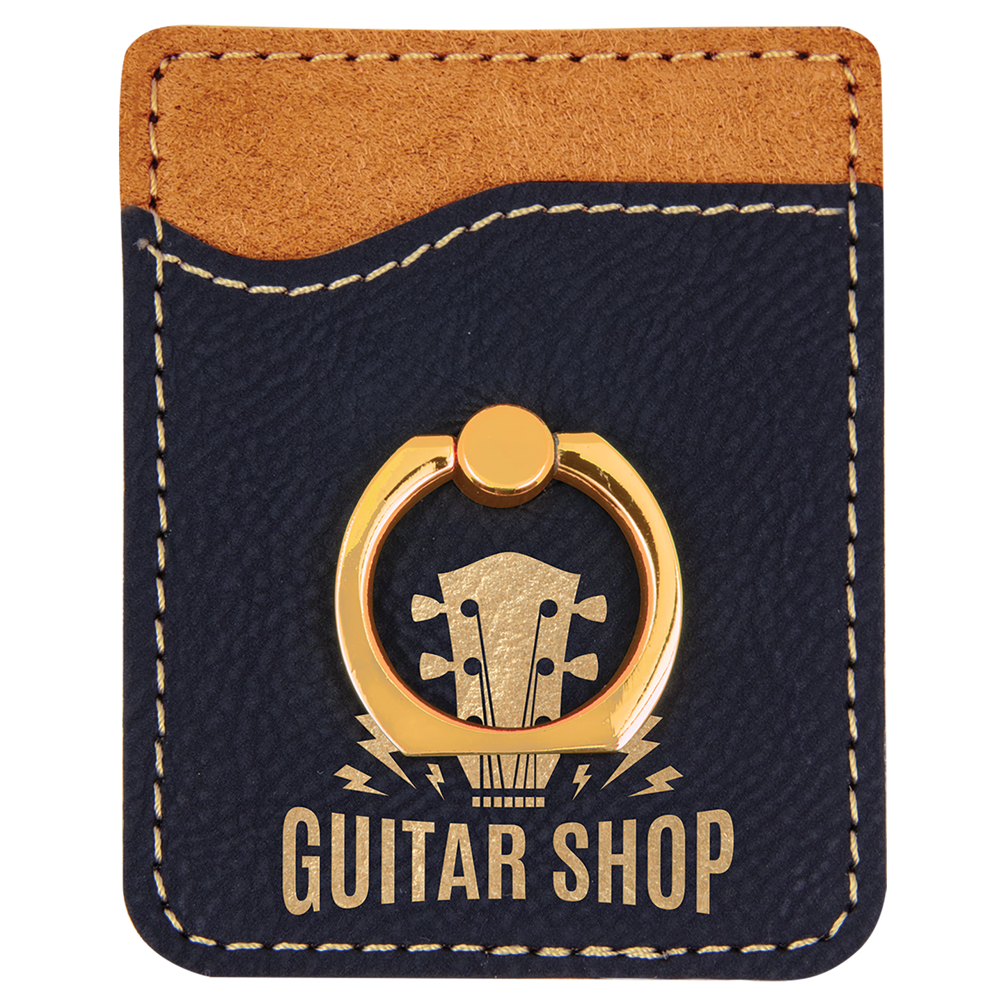 Leatherette Phone Wallet with Ring