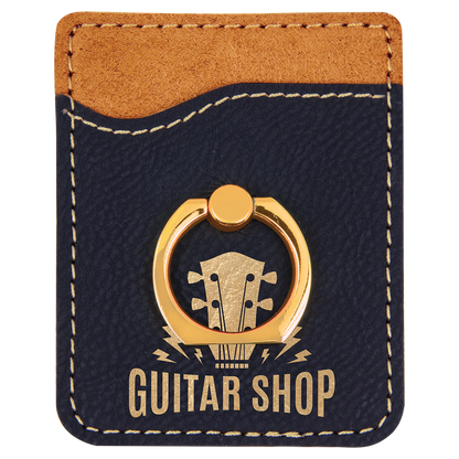 Leatherette Phone Wallet with Ring