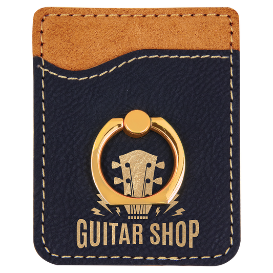 Leatherette Phone Wallet with Ring