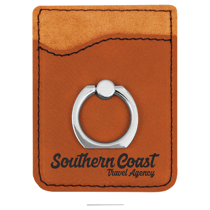 Leatherette Phone Wallet with Ring