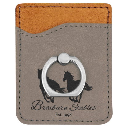 Leatherette Phone Wallet with Ring