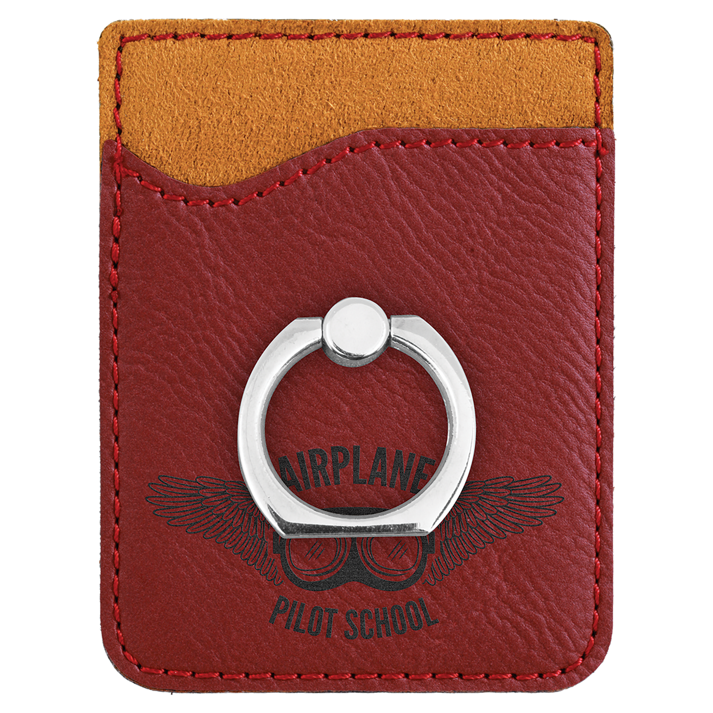 Leatherette Phone Wallet with Ring