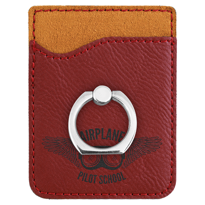 Leatherette Phone Wallet with Ring