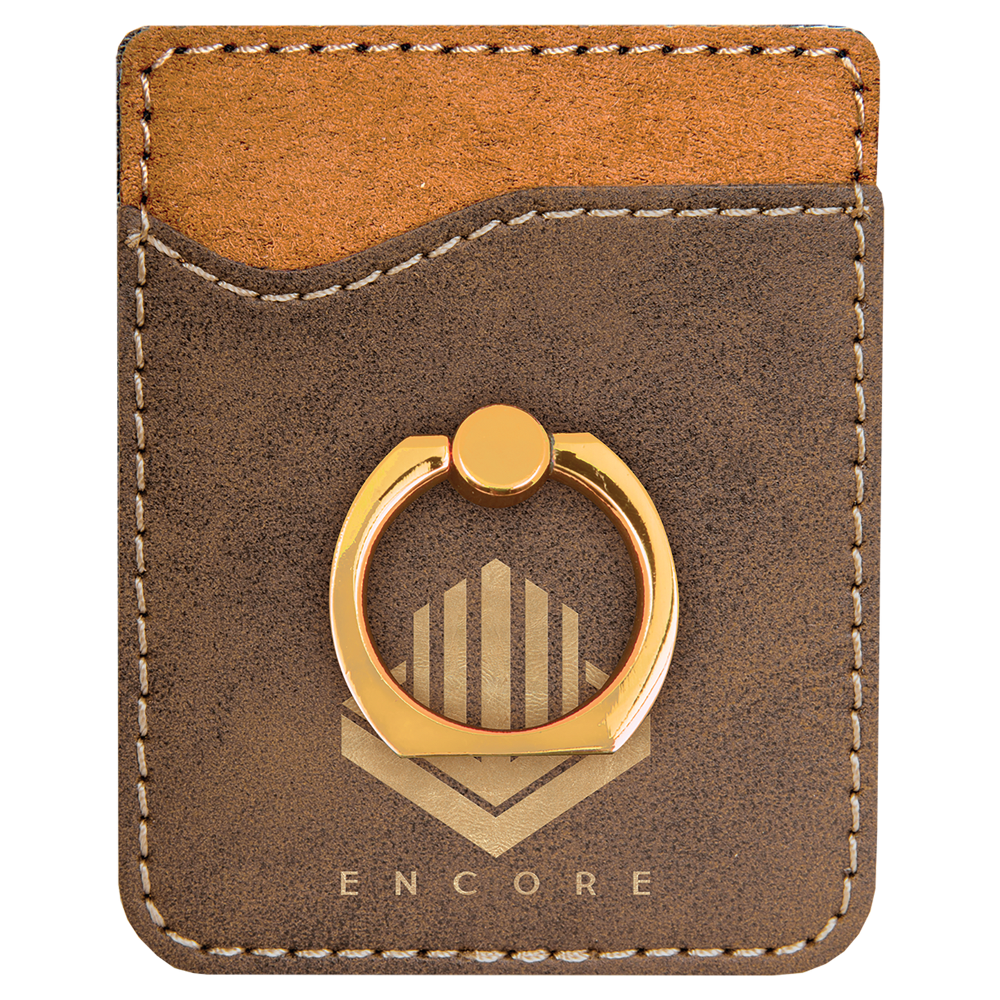 Leatherette Phone Wallet with Ring