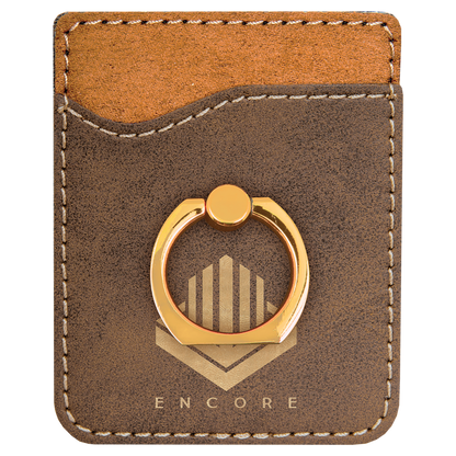 Leatherette Phone Wallet with Ring