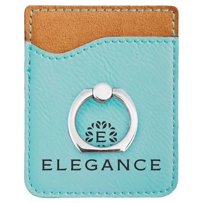 Leatherette Phone Wallet with Ring