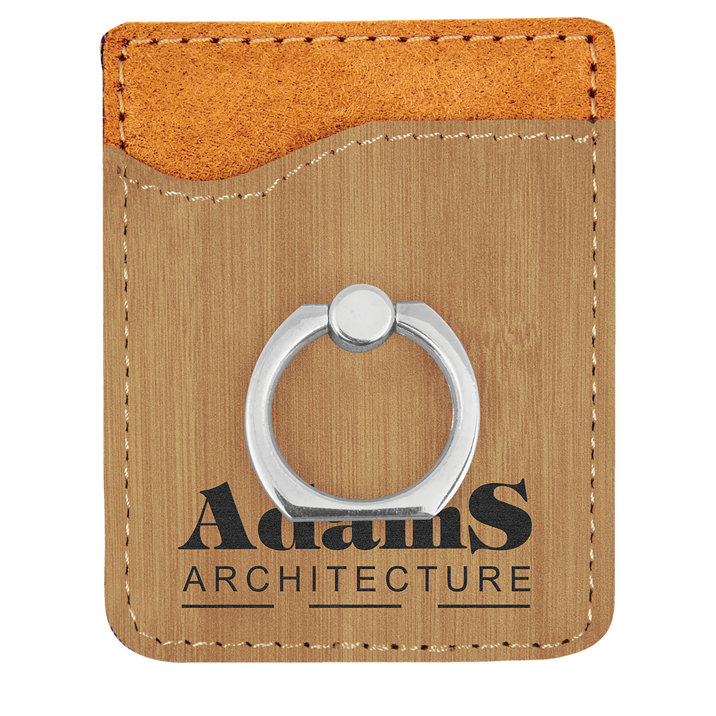 Leatherette Phone Wallet with Ring