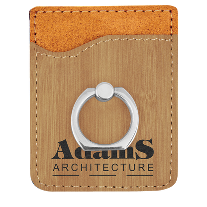 Leatherette Phone Wallet with Ring