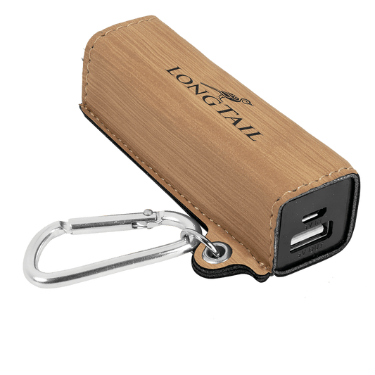 Leatherette 2200 mAh Power Bank with USB Cord