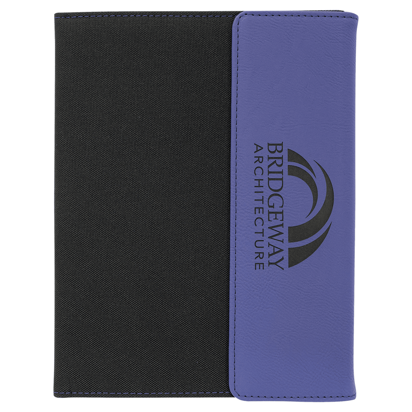 Purple Leatherette/Black Canvas Portfolio with Notepad