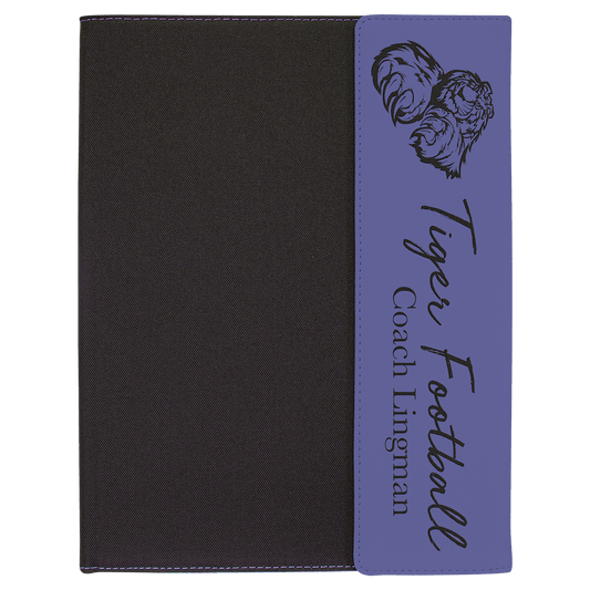 Purple Leatherette/Black Canvas Portfolio with Notepad
