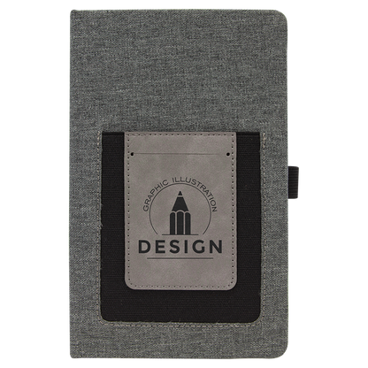 Leatherette Journal with Cell/Card Slot