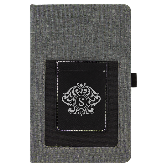 Leatherette Journal with Cell/Card Slot