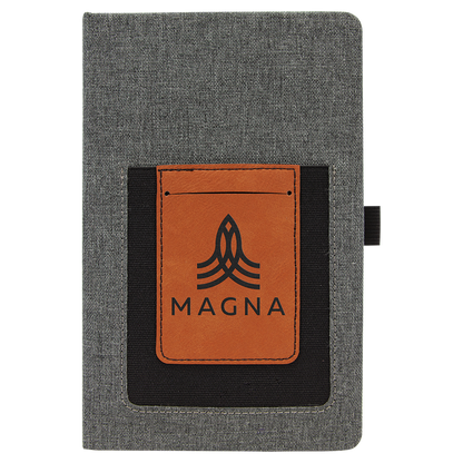 Leatherette Journal with Cell/Card Slot