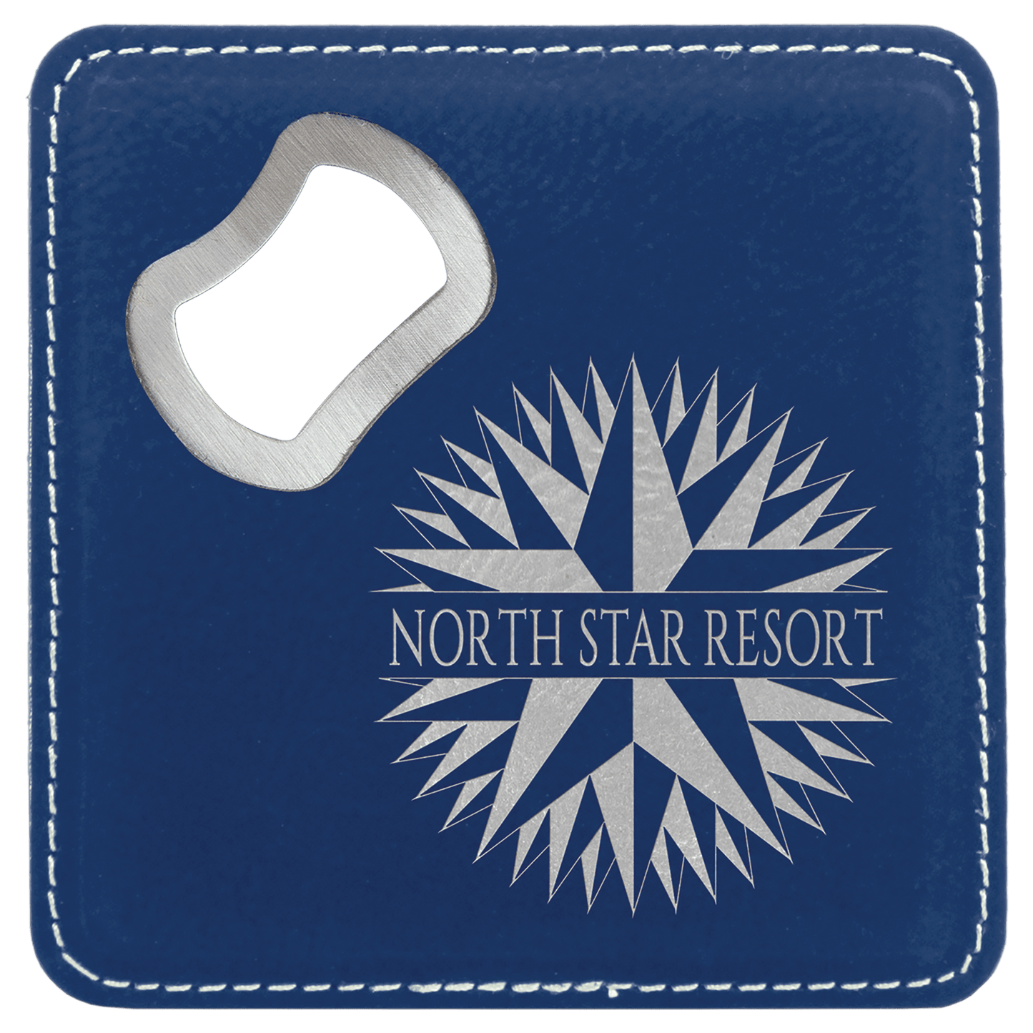 Leatherette Bottle Opener Coaster 4"