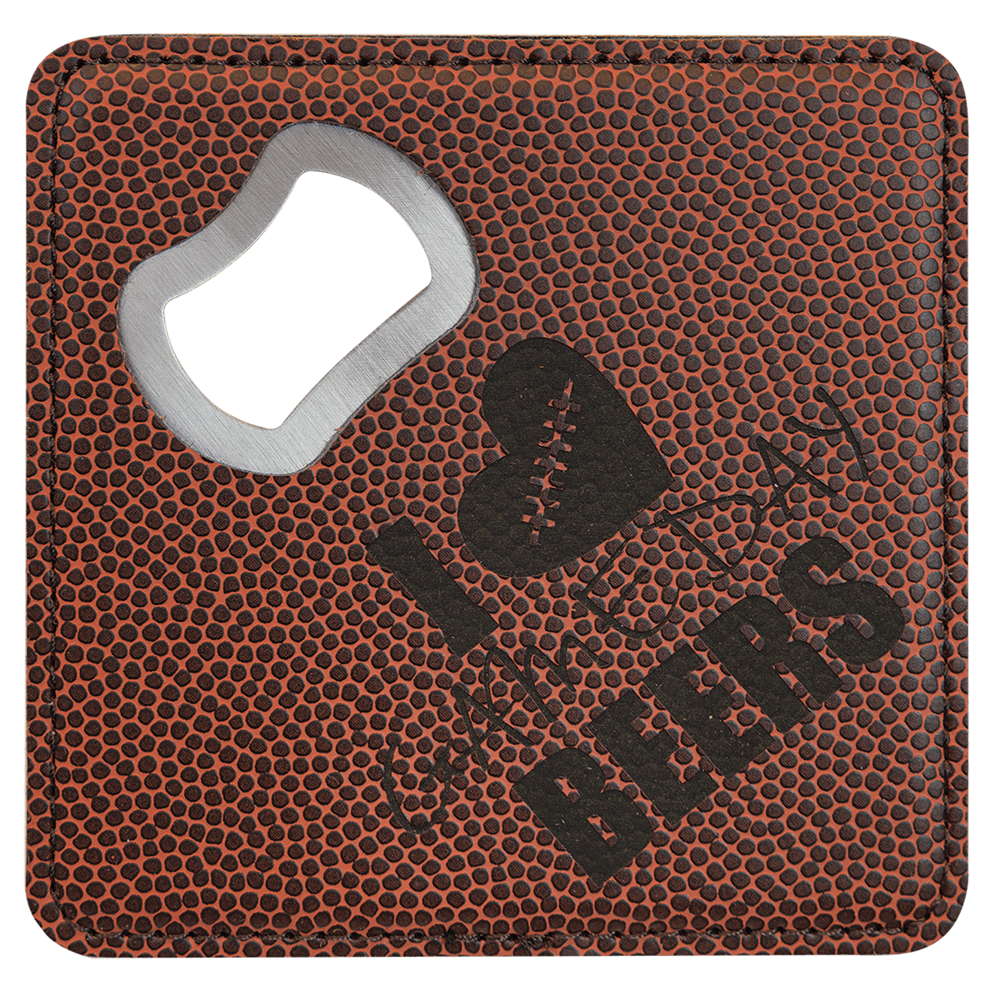 Leatherette Bottle Opener Coaster 4"