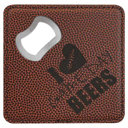 Leatherette Bottle Opener Coaster 4"