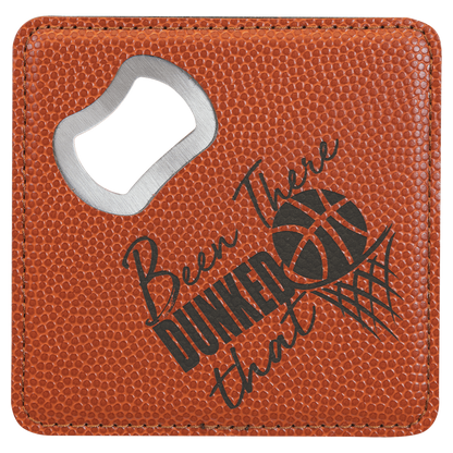 Leatherette Bottle Opener Coaster 4"