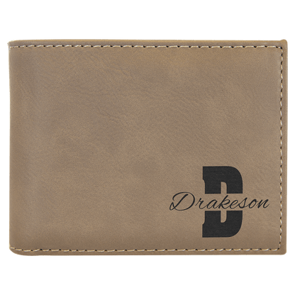 Leatherette Bi-Fold Wallet with Flip ID Display