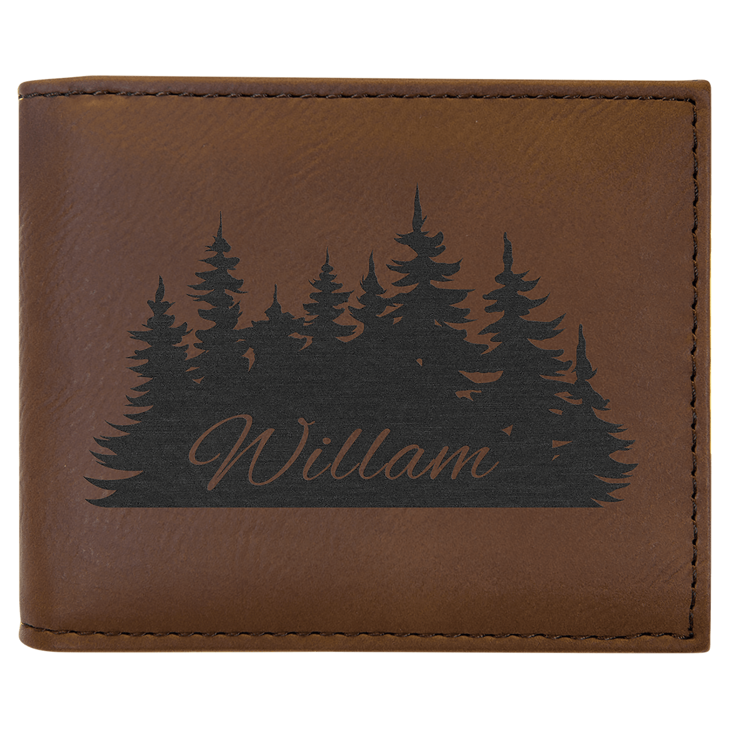 Leatherette Bi-Fold Wallet with Flip ID Display