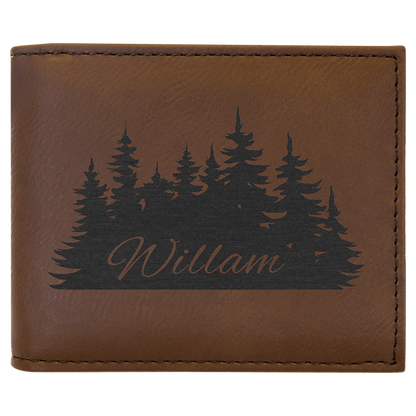 Leatherette Bi-Fold Wallet with Flip ID Display