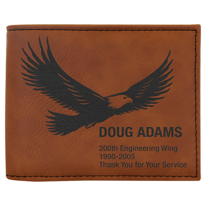 Leatherette Bi-Fold Wallet with Flip ID Display