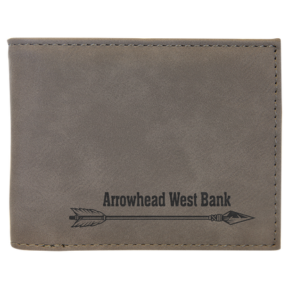Leatherette Bi-Fold Wallet with Flip ID Display