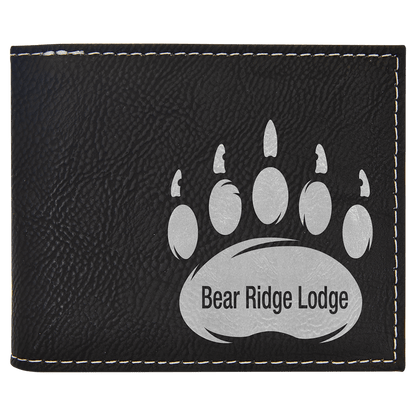 Leatherette Bi-Fold Wallet with Flip ID Display