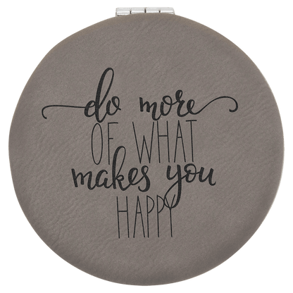 Leatherette Compact Mirror