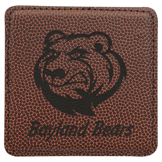 4" Square Football Leatherette Coaster
