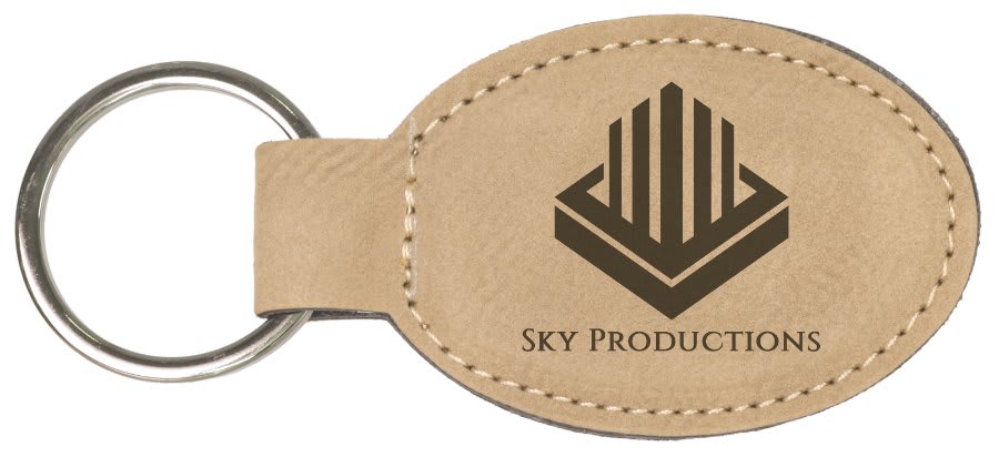 Leatherette Oval Keychain 3" x 1.75"