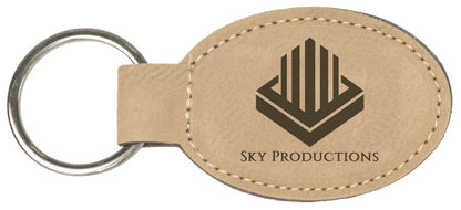 Leatherette Oval Keychain 3" x 1.75"