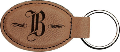 Leatherette Oval Keychain 3" x 1.75"