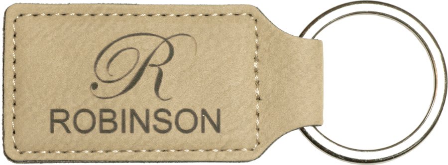 Leatherette Rectangle Keychain 2.75" x 1.25"