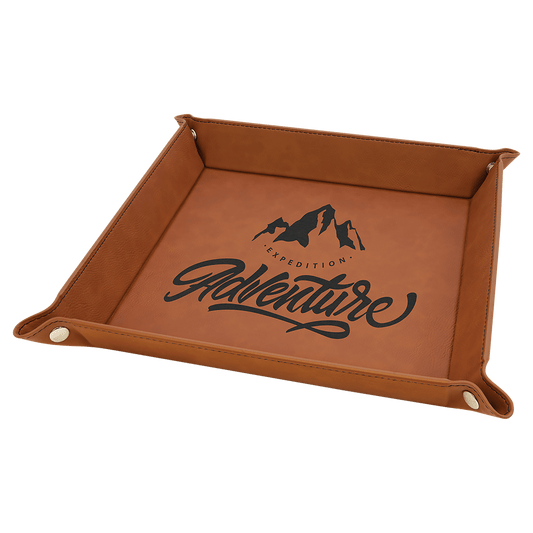 Rawhide Leatherette Snap-Up Tray with Silver Snaps