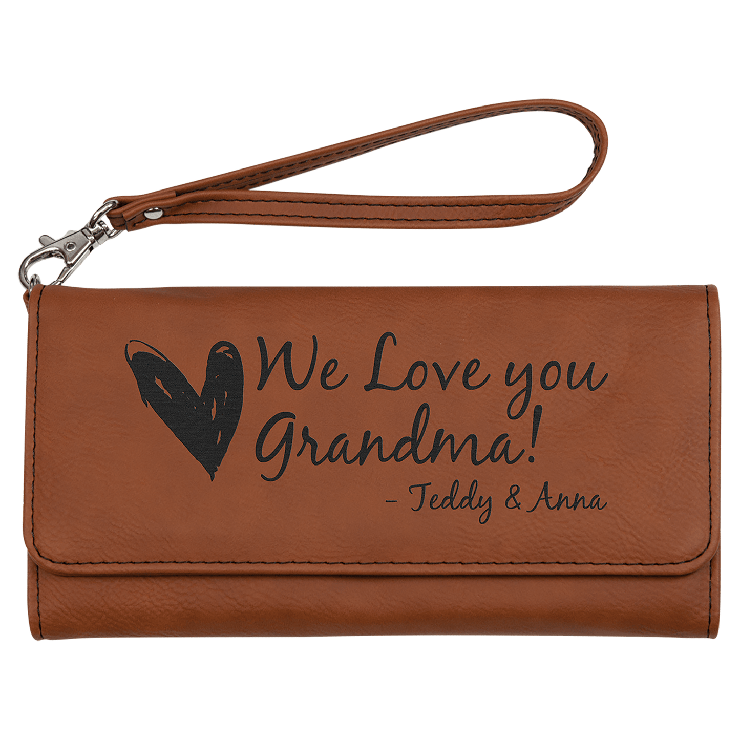 Leatherette Wallet with Strap