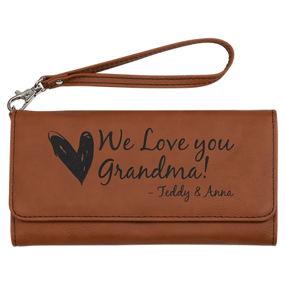Leatherette Wallet with Strap