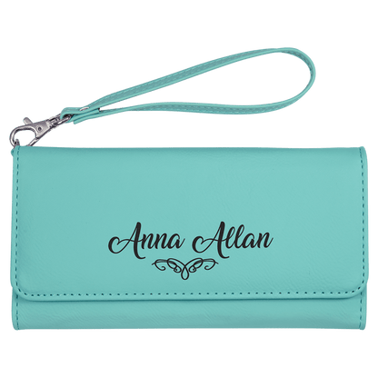 Leatherette Wallet with Strap