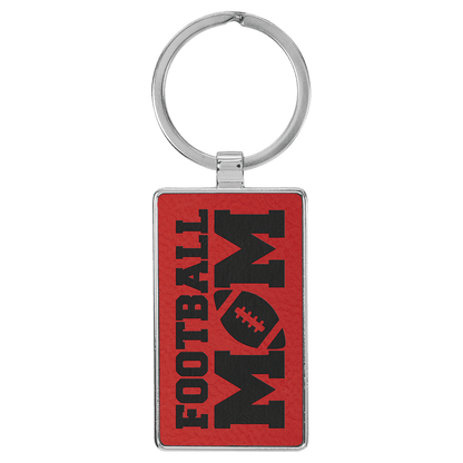 Leatherette/Metal Rectangle Keychain 3" x 1.75"