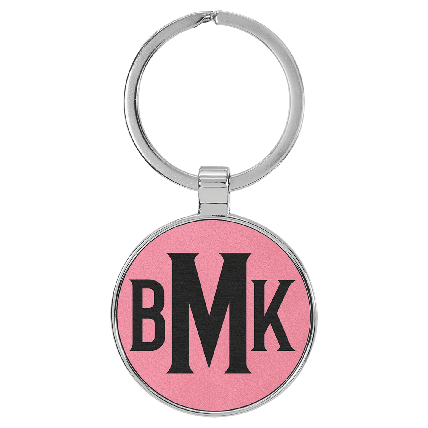 Leatherette/Metal Round Keychain 1.5"
