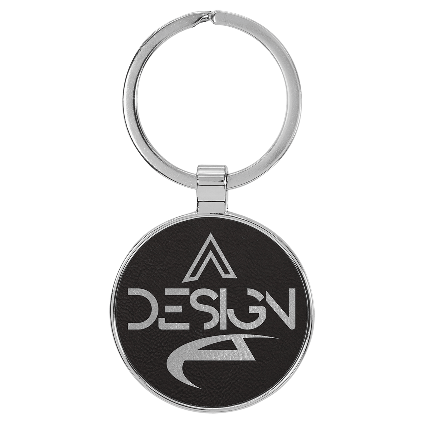 Leatherette/Metal Round Keychain 1.5"