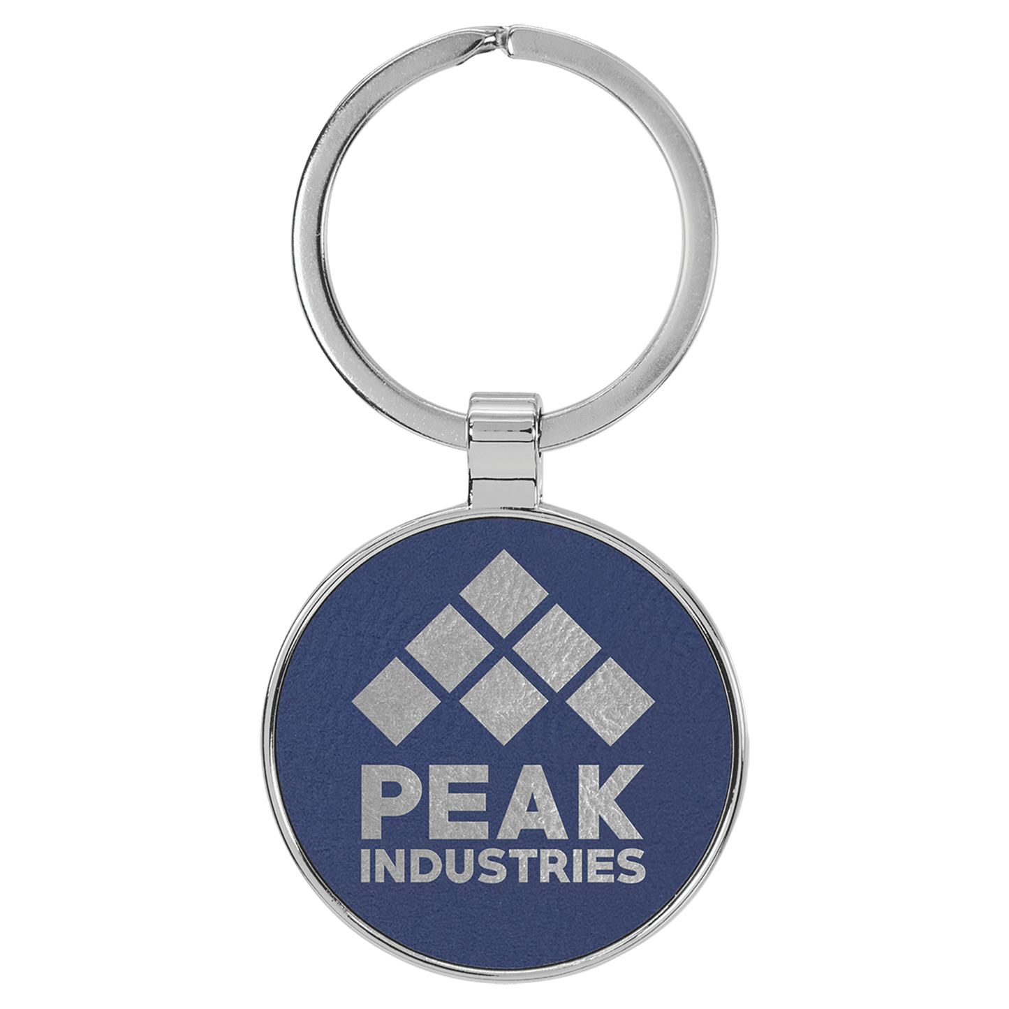 Leatherette/Metal Round Keychain 1.5"