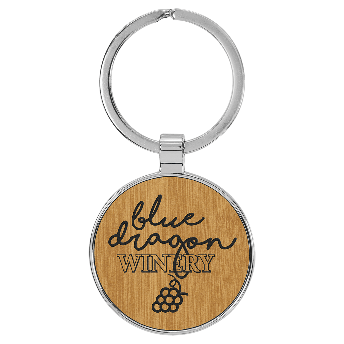 Leatherette/Metal Round Keychain 1.5"