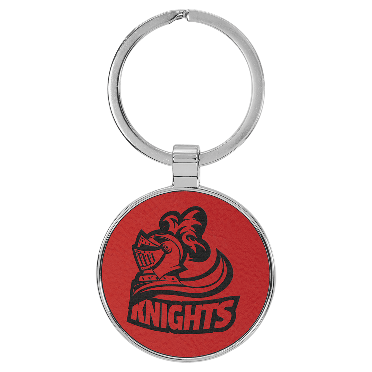Leatherette/Metal Round Keychain 1.5"