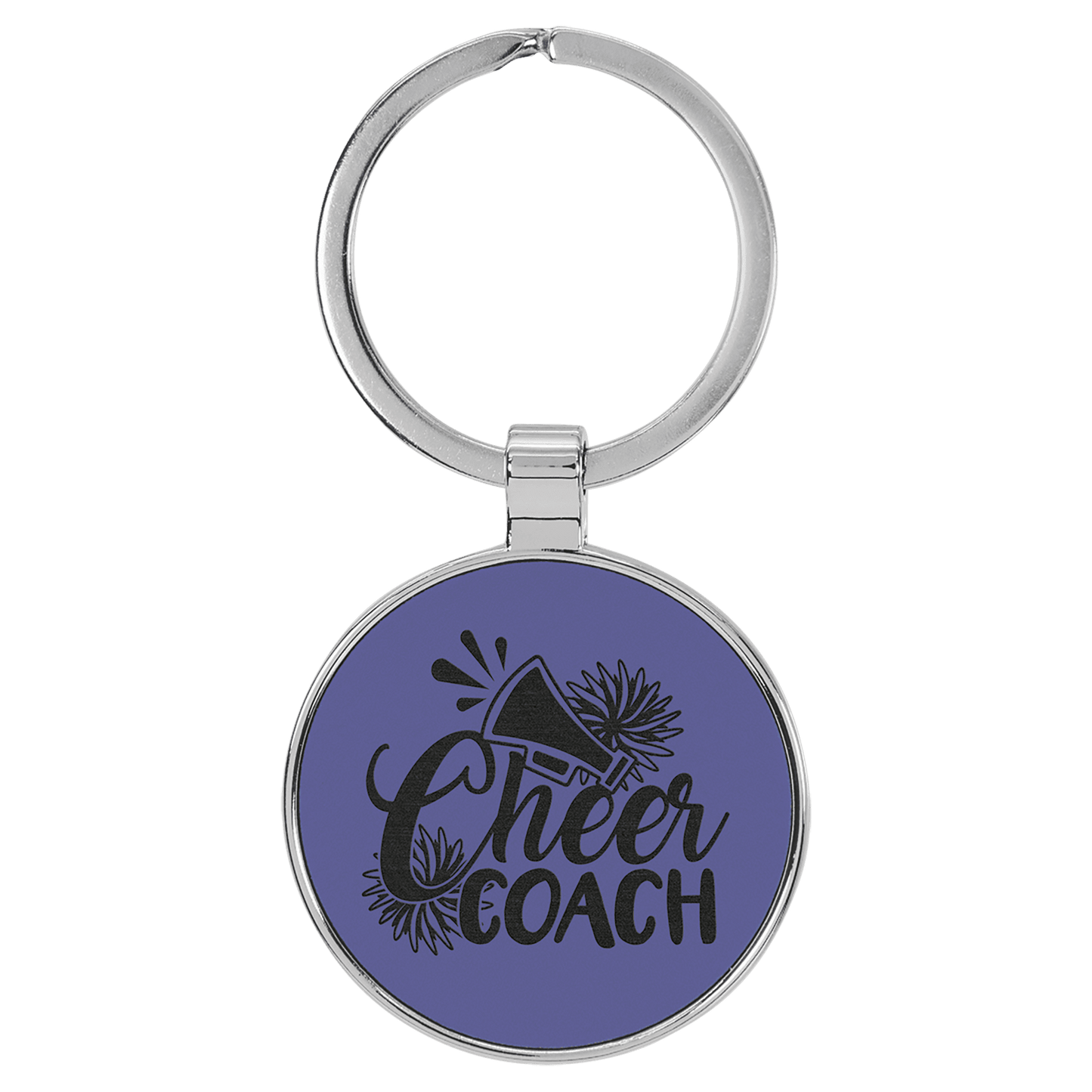 Leatherette/Metal Round Keychain 1.5"