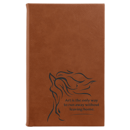 Rawhide Leatherette Sketch Book with Unlined Notepad