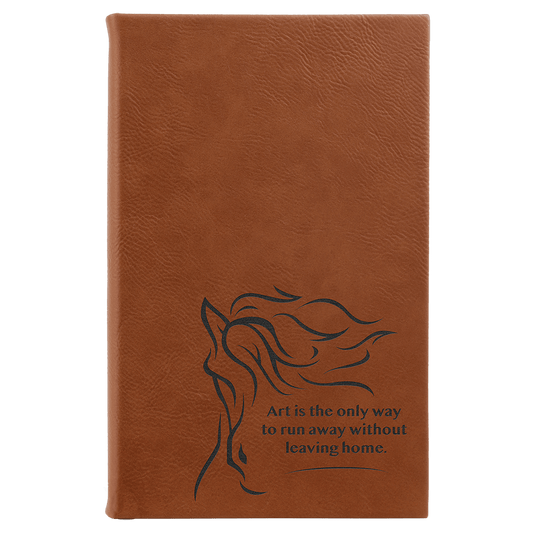 Rawhide Leatherette Sketch Book with Unlined Notepad