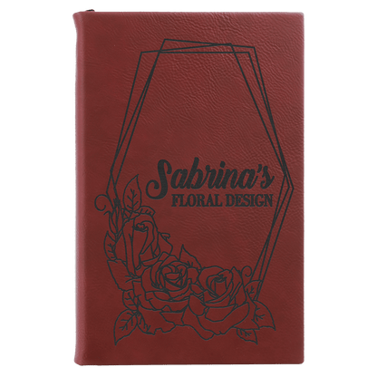 Rose Leatherette Sketch Book with Unlined Notepad