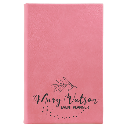 Pink Leatherette Sketch Book with Unlined Notepad
